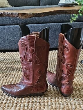 Vintage 90s/Y2K Nine West "Romnee" Leather Western Cowboy Boots Cowgirl Core